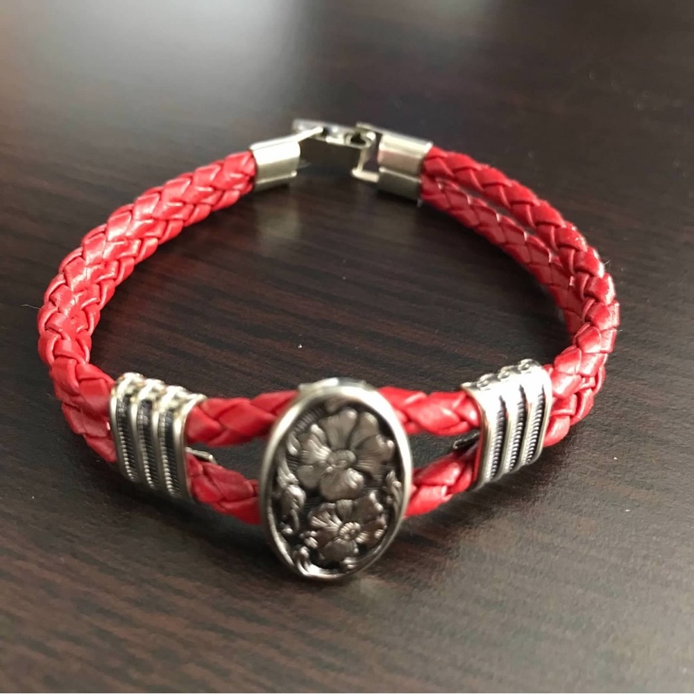 Red Leather Bracelet - Imported from China